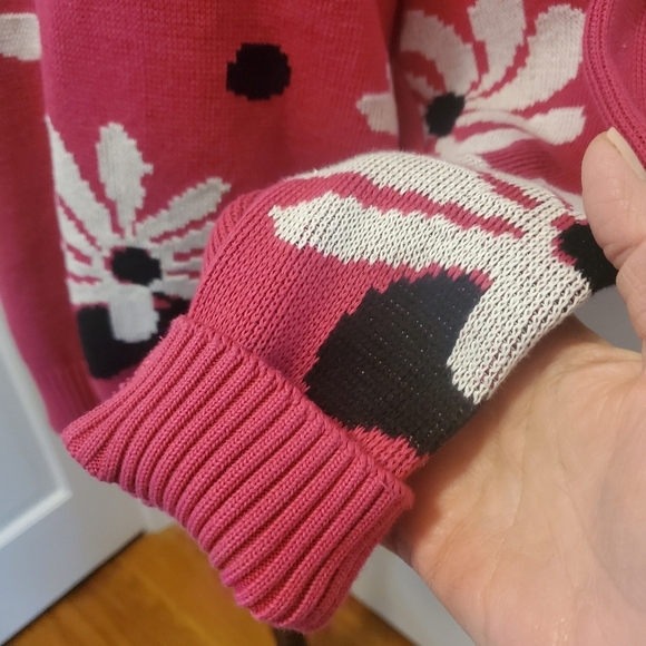 For DAYS PINK Floral Print Oversized Sweater 100% Organic Cotton Size Medium - Picture 4 of 10